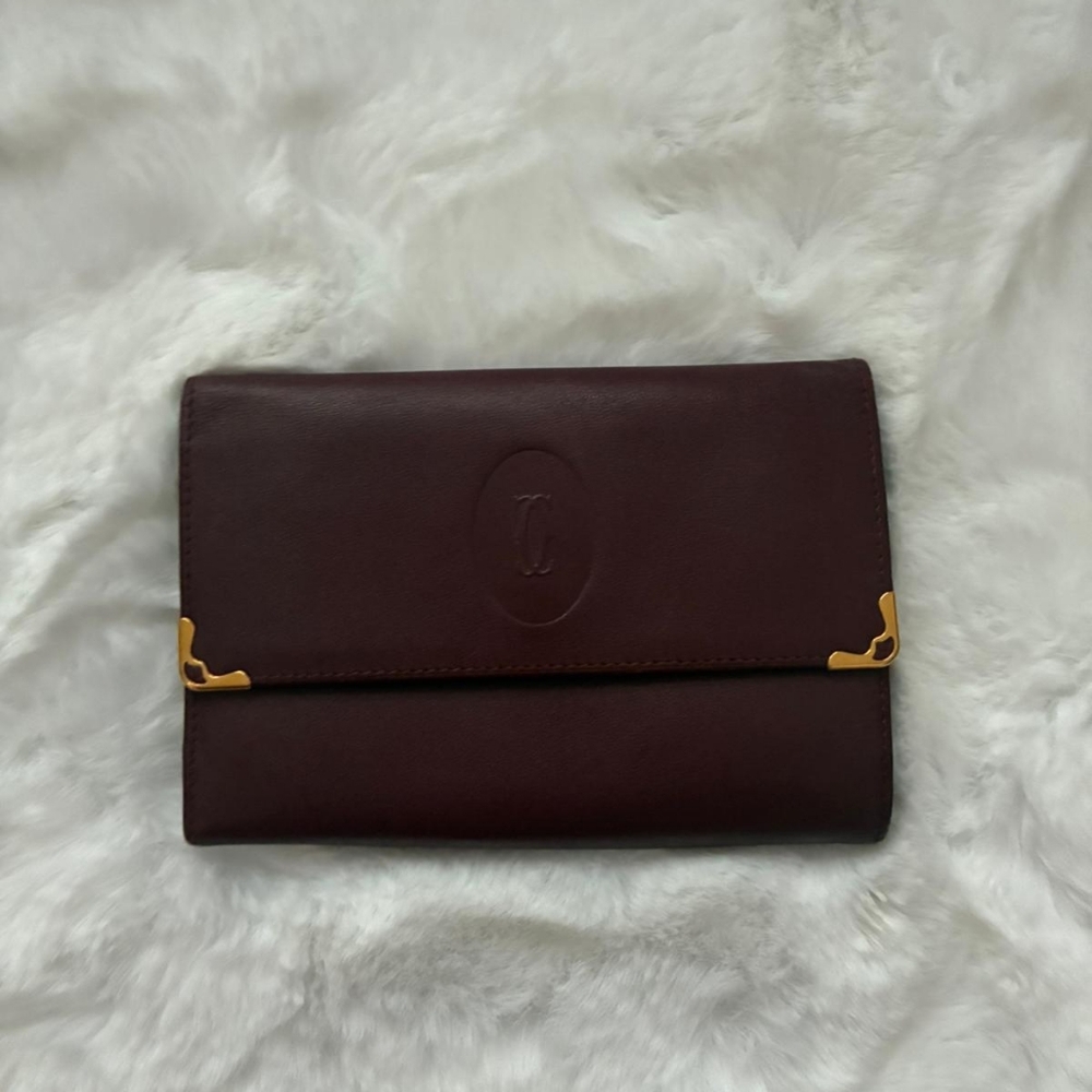 Cartier Brown and Gold Clutch Wristlet